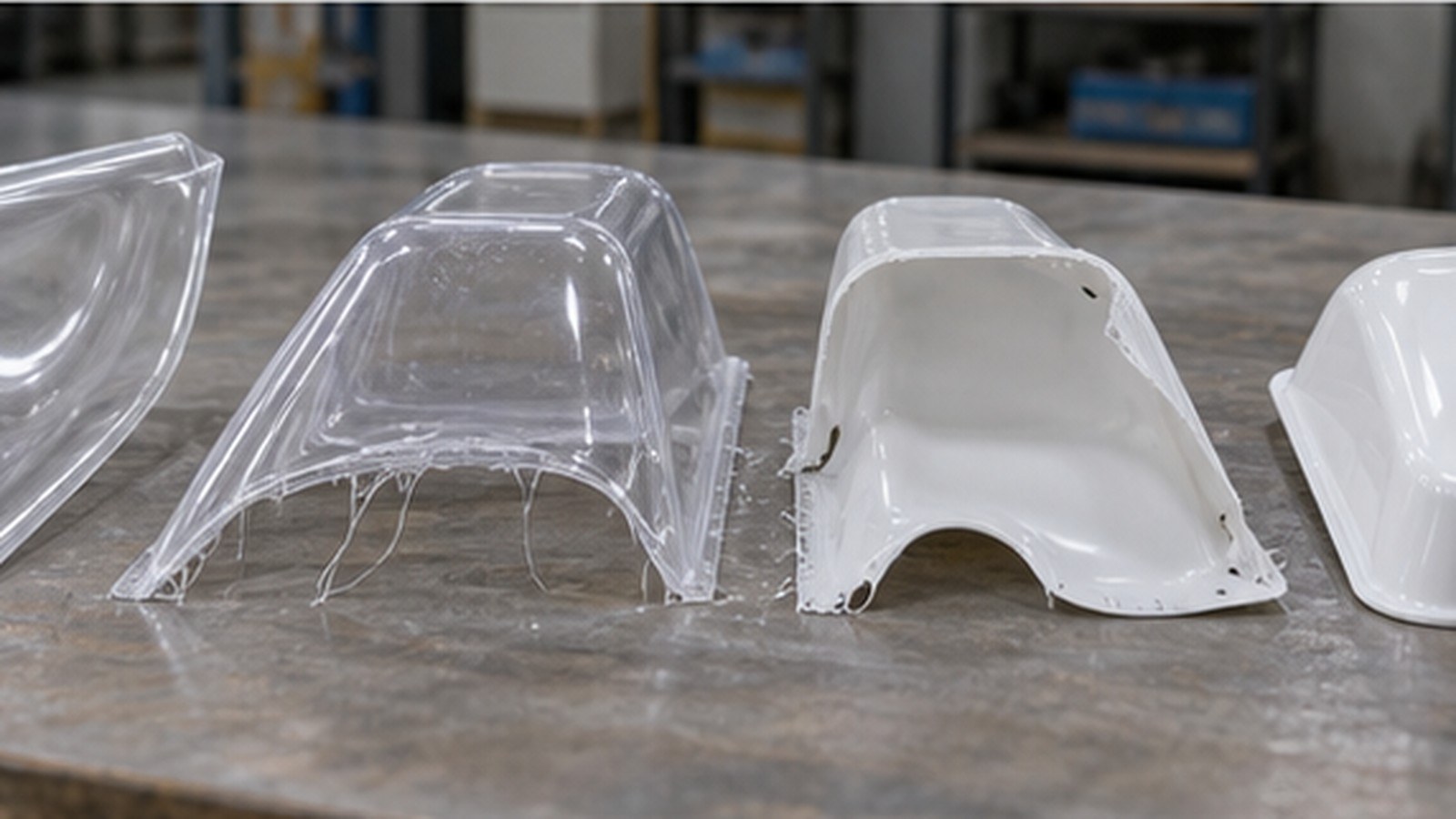 Common Vacuum Forming Mistakes and How to Avoid Them shown as a realistic fabrication shop hero image.